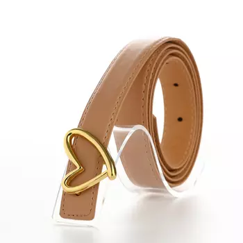 Ремень женский, 1102.2 см, пряжка-гвоздик металл, золотистая, бежевый