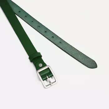 Ремень женский, ширина 2.2 см, винт, пряжка металл, цвет зелёный