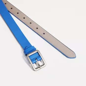Ремень женский, ширина 2.2 см, винт, пряжка металл, цвет синий