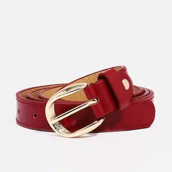 Ремень женский, ширина 2,2 см, винт, пряжка металл, цвет бордовый