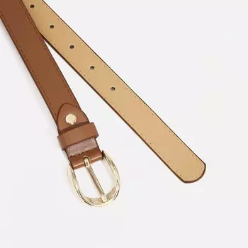 Ремень женский, ширина 2,2 см, винт, пряжка металл, цвет коричневый