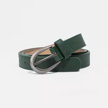 Ремень женский, ширина 2,3 см, гладкий, пряжка металл, цвет зелёный