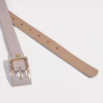 Ремень женский, ширина 2,3 см, гладкий, винт, пряжка металл, цвет бежевый