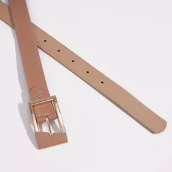 Ремень женский, ширина 2,3 см, гладкий, винт, пряжка металл, цвет светло-коричневый