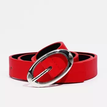 Ремень женский, 1002.3 см, пряжка металл, серебристая, красный