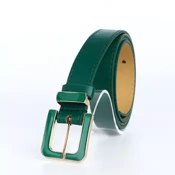Ремень женский 1102.3 см, с классической пряжкой в ремня, зелёный