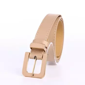 Ремень женский 1102.3 см, с классической пряжкой в ремня, бежевый