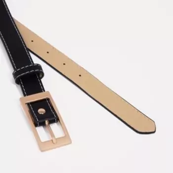 Ремень женский, ширина 2,3 см, винт, пряжка металл, цвет чёрный