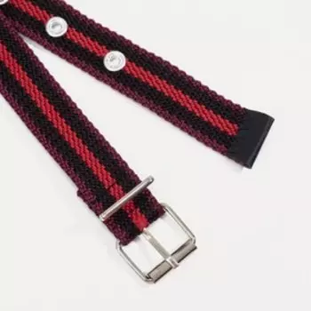 Ремень женский, ширина 2,5 см, пряжка металл, цвет бордовый/чёрный