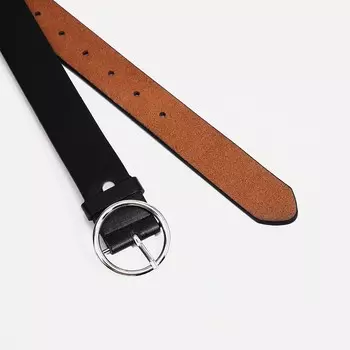 Ремень женский, ширина 2.5 см, винт, пряжка металл, цвет чёрный