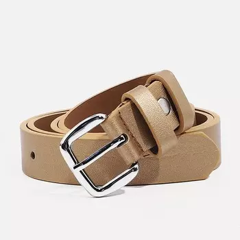 Ремень женский, ширина 2,5 см, винт, пряжка металл, цвет золотой