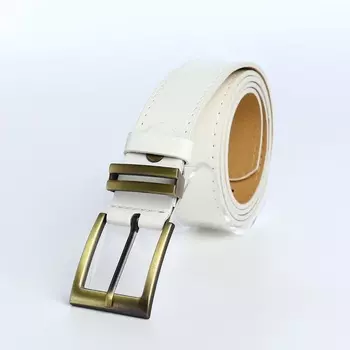 Ремень женский с винтом, 1102.5 см, пряжка металл, золотистая, белый