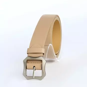 Ремень женский с винтом, 1102.5 см, матовая классическая пряжка металл, бежевый