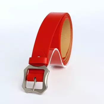 Ремень женский с винтом, 1102.5 см, матовая классическая пряжка металл, красный