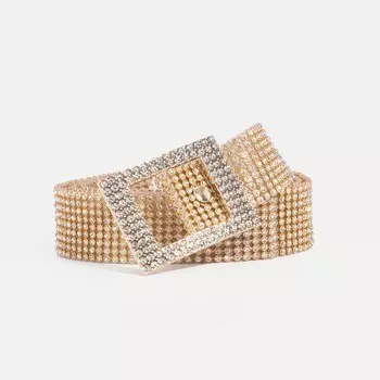 Ремень женский, ширина 2,5 см, винт, пряжка металл, цвет золотой