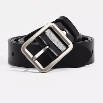 Ремень женский, ширина 2.5 см, винт, пряжка металл, цвет чёрный