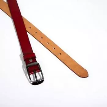 Ремень женский, ширина 2,5 см, винт, пряжка тёмный металл, цвет красный