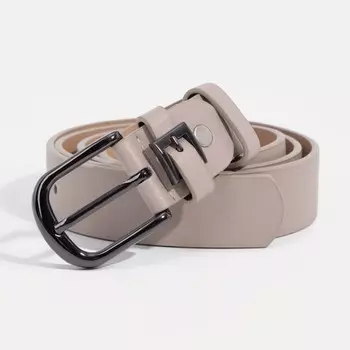 Ремень женский, ширина 2,8 см, гладкий, пряжка металл, цвет бежевый