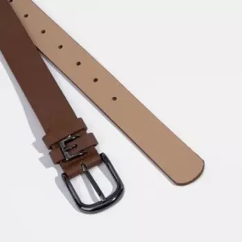 Ремень женский, ширина 2,8 см, гладкий, пряжка металл, цвет светло-коричневый