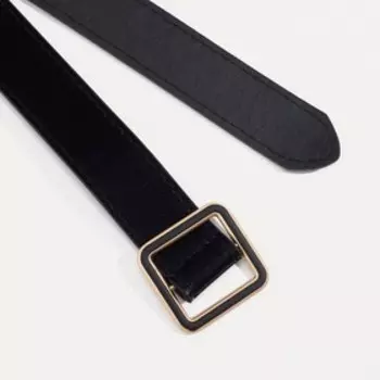 Ремень женский, ширина 2,8 см, гладкий, затяжка, цвет чёрный