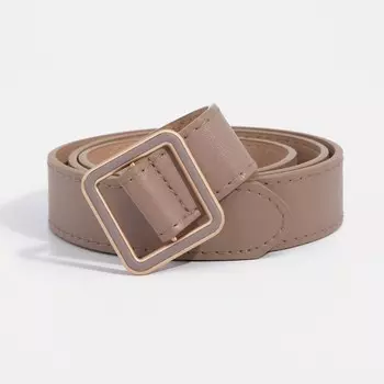 Ремень женский, ширина 2,8 см, гладкий, затяжка, цвет бежевый