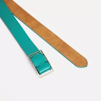 Ремень женский, 1102.8 см, пряжка-затяжка металл, золотистая, зелёный