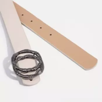 Ремень женский, ширина - 2,8 см, пряжка металл, цвет бежевый