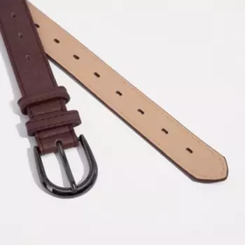 Ремень женский, ширина 2,8 см, пряжка тёмный металл, цвет коричневый