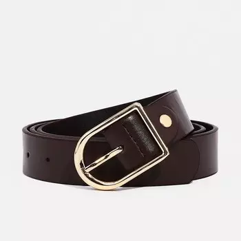 Ремень женский, ширина 2,8 см, винт, пряжка металл, цвет коричневый