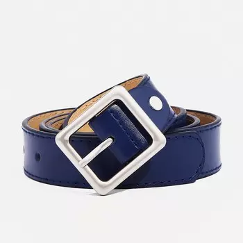 Ремень женский с винтом, 1102.8 см, квадратная пряжка металл, синий