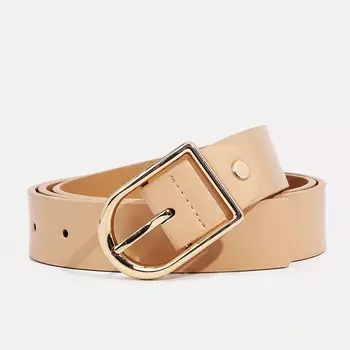Ремень женский, ширина 2,8 см, винт, пряжка металл, цвет бежевый