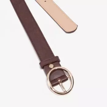 Ремень женский, ширина 2,8 см, винт, пряжка металл, цвет коричневый