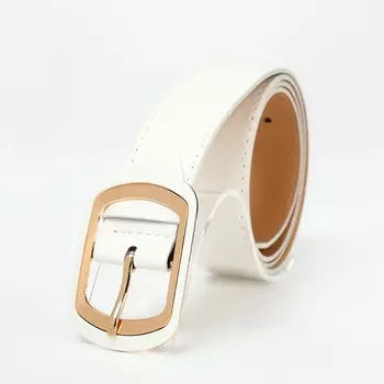 Ремень женский с винтом, 1102.9 см, классическая пряжка, золотистая, белый