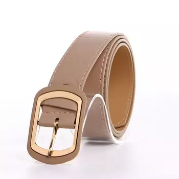 Ремень женский с винтом, 1102.9 см, классическая пряжка, золотистая, бежевый