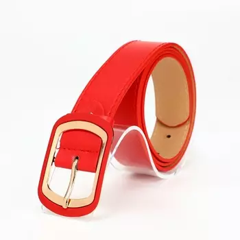 Ремень женский с винтом, 1102.9 см, классическая пряжка, золотистая, красный