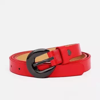 Ремень женский, ширина 2 см, винт, пряжка металл, цвет красный