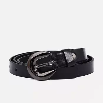 Ремень женский, ширина 2 см, винт, пряжка металл, цвет чёрный