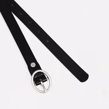 Ремень женский, ширина 2 см, винт, пряжка металл, цвет чёрный