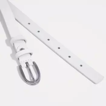 Ремень женский, ширина 2 см, винт, пряжка металл, цвет белый