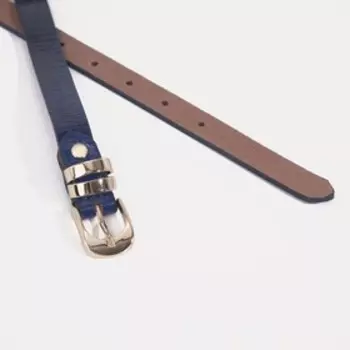 Ремень женский, ширина - 2 см, винт, пряжка золото, цвет синий