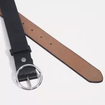 Ремень женский с винтом, 1053.2 см, круглая пряжка металл, серебристая, чёрный