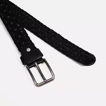 Ремень женский, ширина 3,3 см, винт, пряжка металл, цвет чёрный