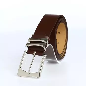 Ремень женский с винтом, 1103.3 см, классическая пряжка металл, серебристая, коричневый