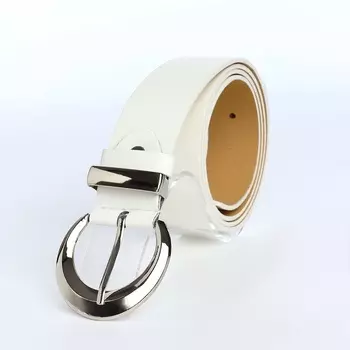 Ремень женский с винтом, 1103.3 см, пряжка металл, серебристая, белый