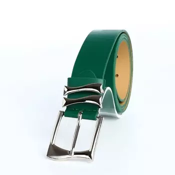 Ремень женский с винтом, 1103.3 см, классическая пряжка металл, серебристая, зелёный