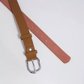 Ремень женский, ширина 3,3 см, винт, пряжка металл, цвет рыжий