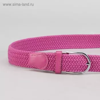 Ремень женский, ширина 3,5 см, плетёнка, пряжка металл, цвет розовый