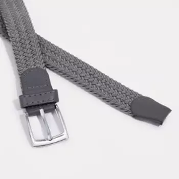 Ремень детский, ширина 2,5 см, плетёнка, пряжка металл, цвет тёмно-серый
