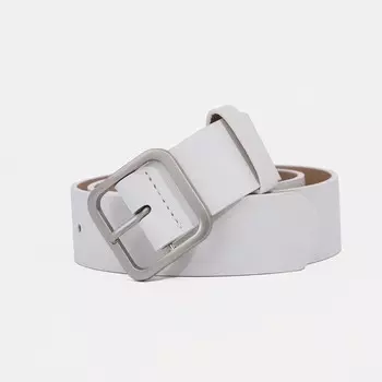Ремень женский, ширина 3,5 см, пряжка металл, цвет белый