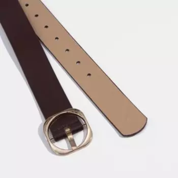 Ремень женский, ширина - 3,5 см, пряжка металл, цвет коричневый